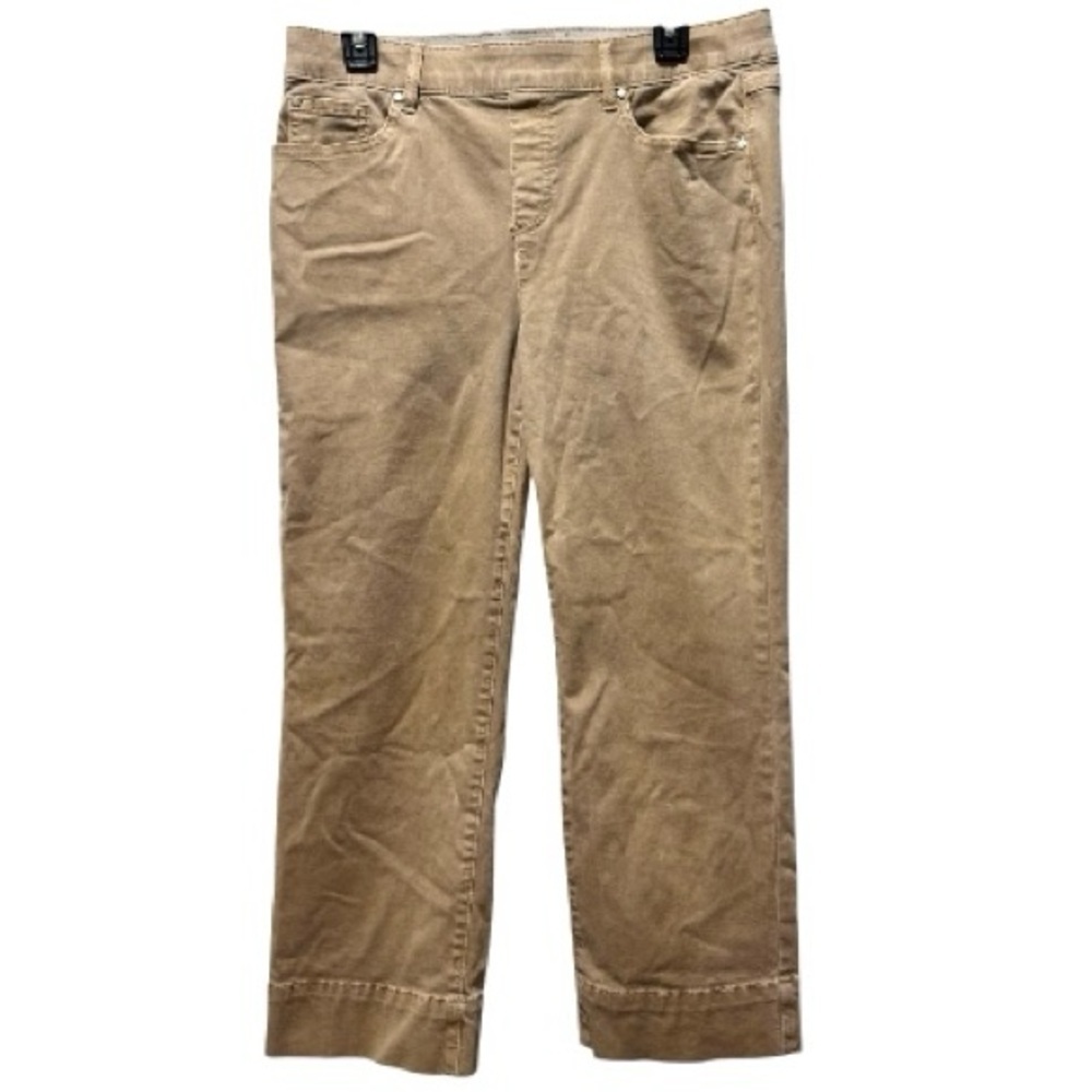 Tribal Tan Cropped Ankle Pants Size 10 Stretch Casual Distressed Look
